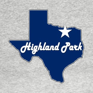 Highland Park Texas Lone Star State Map TX City Navy Blue T-Shirt